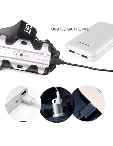 4 Modlu Sensörlü Şarjlı Güçlü Kafa Lambası Wt-248