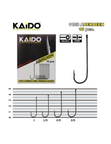 1108 Aberdeen Worm Black Nikel Olta İğnesi (10 pcs)