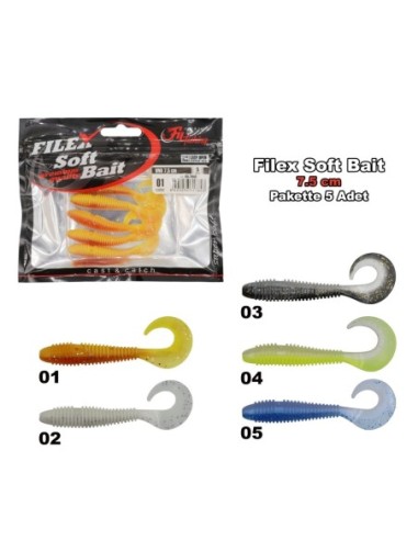 Filex Soft Bait Orak Kuyruklu Silikon Balık 7.5 cm