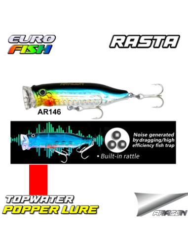 Eurofish Aragon RASTA Popper 70mm 10gr Su Üstü Maket Balık
