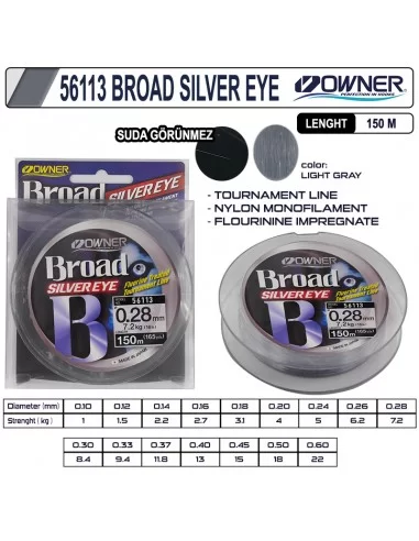 Owner 56113 Broad Silver Eye 150m Light Gray