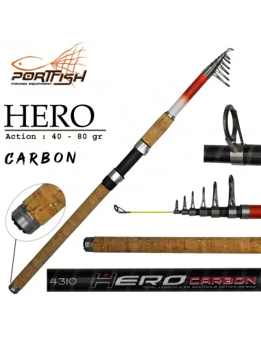 Portfish Hero Carbon Teleskopik Olta Kamışı 390 cm 40-80 gr