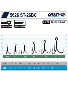 Owner 5626 St-26 Black Chrome Çarpma İğne 2