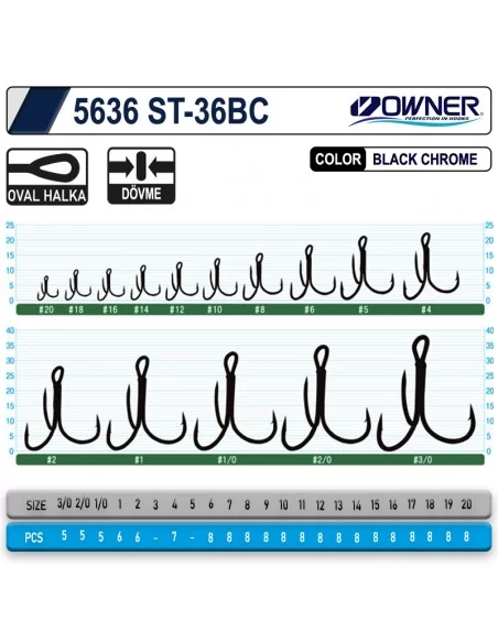 Owner 5636 St-36 Black Chrome Çarpma İğne