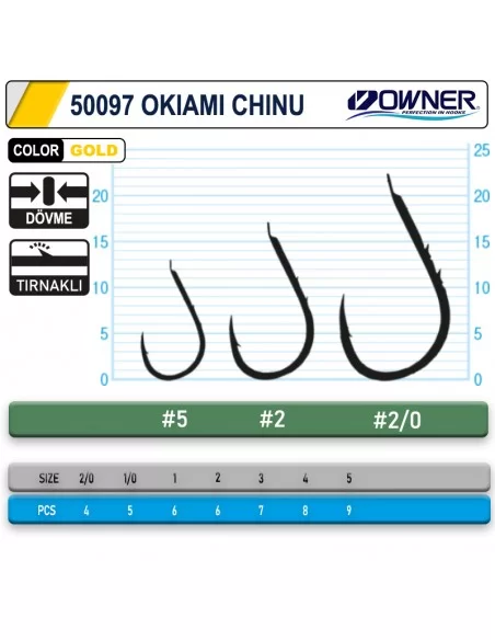 Owner 50097 Okiami-Chinu Gold İğne