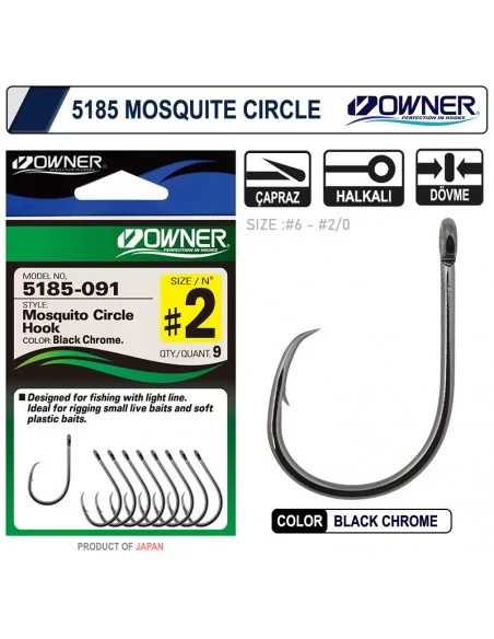 Owner 5185 Mosquito Circle Black Chrome Sinek İğne