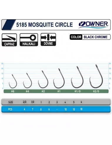 Owner 5185 Mosquito Circle Black Chrome Sinek İğne