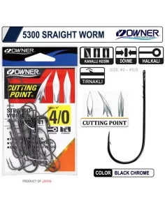Owner 5300 Straight Shank Black Chrome İğne