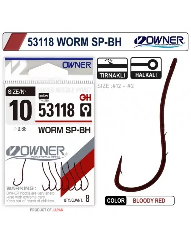 Owner 53118 Worm Sp-Bh Bloody Red İğne