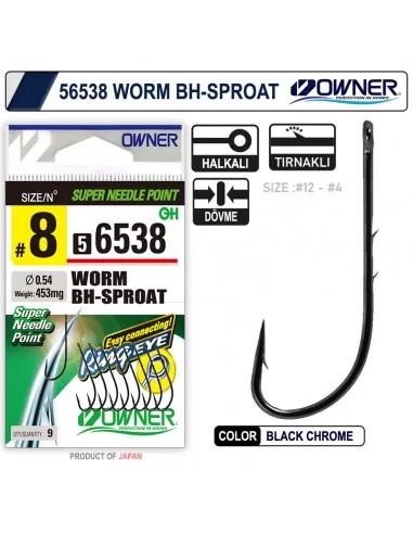 Owner 56538 Worm Bh-Sproat Black Chrome İğne