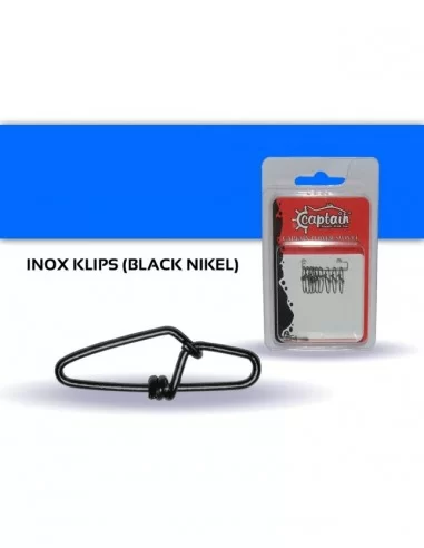 Captain 5017 Sahte Balık Klipsi Snap Strong 10'lu Paket Black Nikel