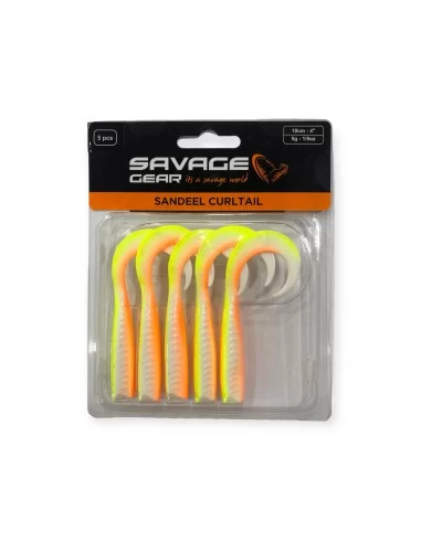 Savage Gear LB Sandeel Curltail 10cm Lemon Back 5 Adet