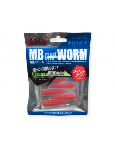 Captain 3518 Mad Bite Earth Worm 4 cm Aromalı LRF Silikon Yem 8'li Set