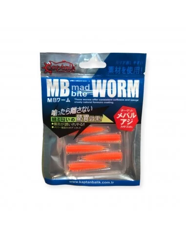 Captain 3518 Mad Bite Earth Worm 4 cm Aromalı LRF Silikon Yem 8'li Set