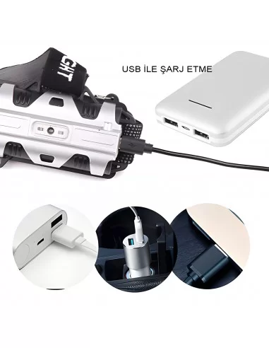 4 Modlu Sensörlü Şarjlı Güçlü Kafa Lambası Wt-248