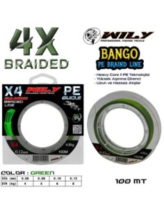 Wily Elite  4 Kat İp Misina Yeşil 100 Mt Paket