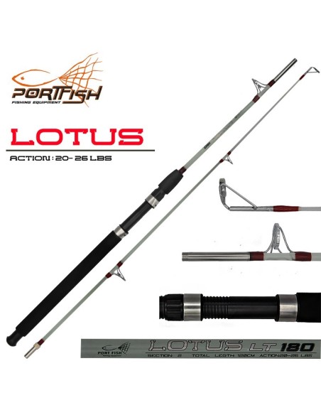 Portfish Lotus 120 cm Metal Halkalı Tekne Kamışı  20- 26 lbs