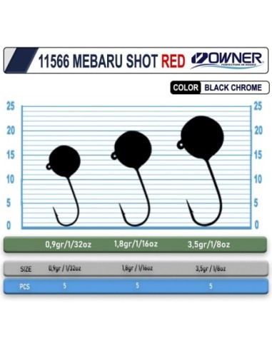 Cultiva 11566 Mebaru Shot Red Lrf Jighead