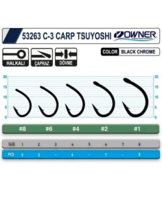 Owner 53263-50923 C-3 Carp Tsuyoshi Black Chrome Sazan İğnesi 2
