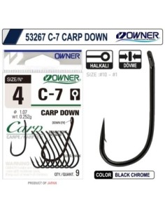 Owner 53267 C-7 Carp Down Black Chrome Sazan İğnesi