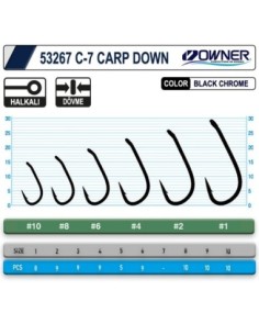 Owner 53267 C-7 Carp Down Black Chrome Sazan İğnesi 2