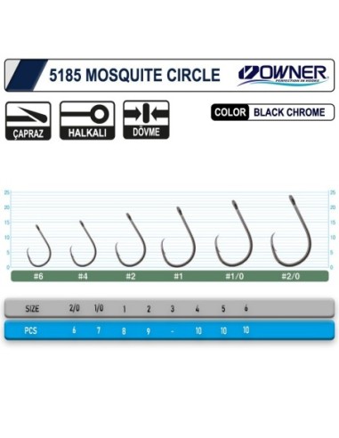Owner 5185 Mosquito Circle Black Chrome Sinek İğne