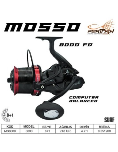 Portfish Mosso 8000  fd Surf Olta Makinası 8+1 bb