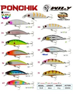 Wily Ponchik 4,8 cm LRF Maket Balık 3,5 gr  Sinking